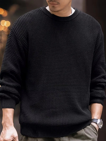Sweater with Round Neck and Long Sleeves