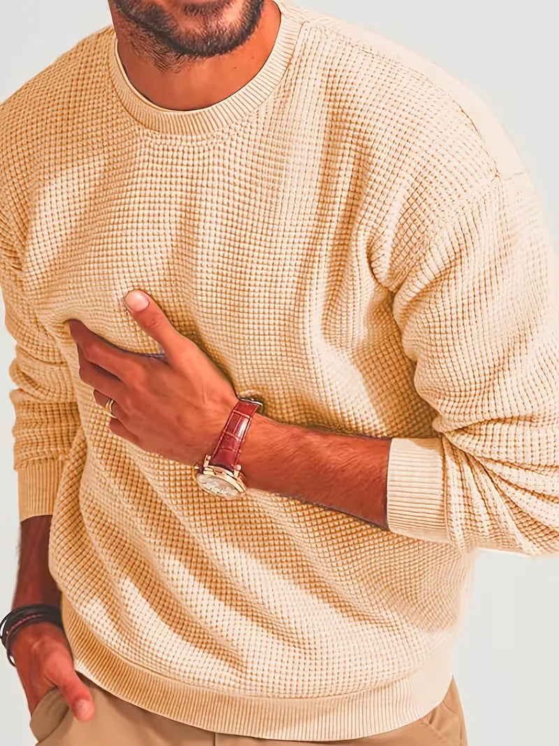 Sweater with Round Neck and Long Sleeves