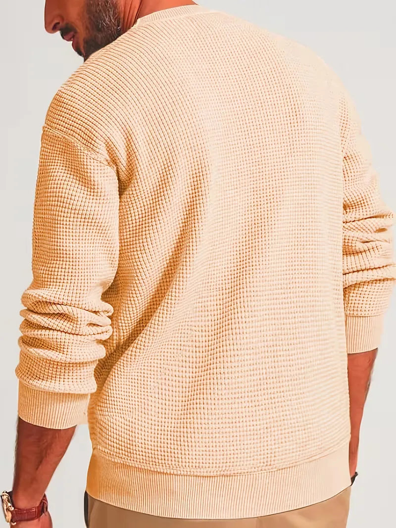 Sweater with Round Neck and Long Sleeves