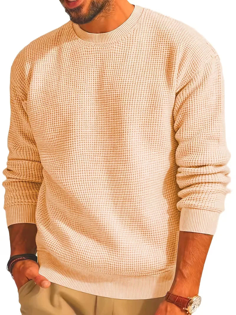 Sweater with Round Neck and Long Sleeves