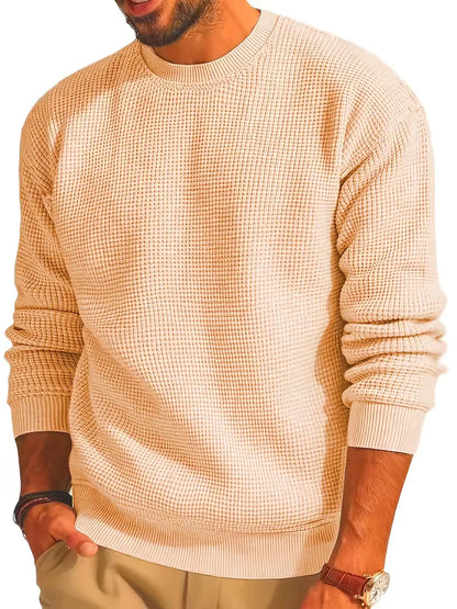 Sweater with Round Neck and Long Sleeves