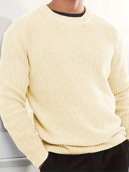Sweater with Round Neck and Long Sleeves