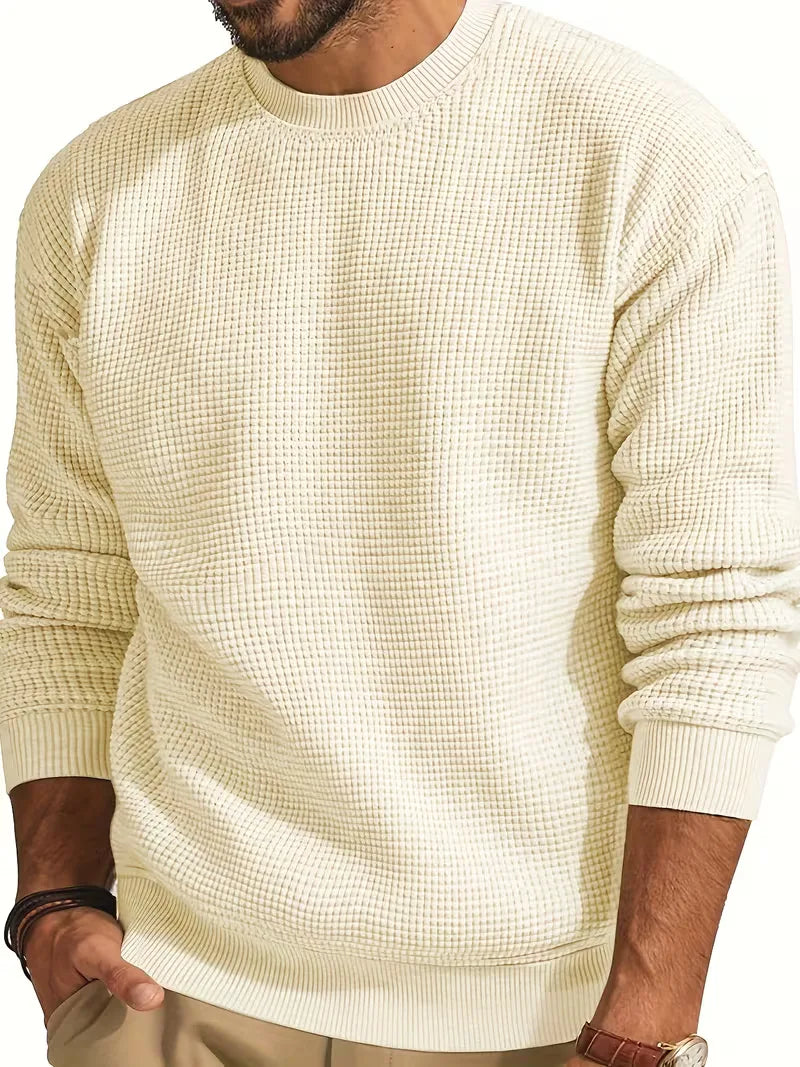 Sweater with Round Neck and Long Sleeves