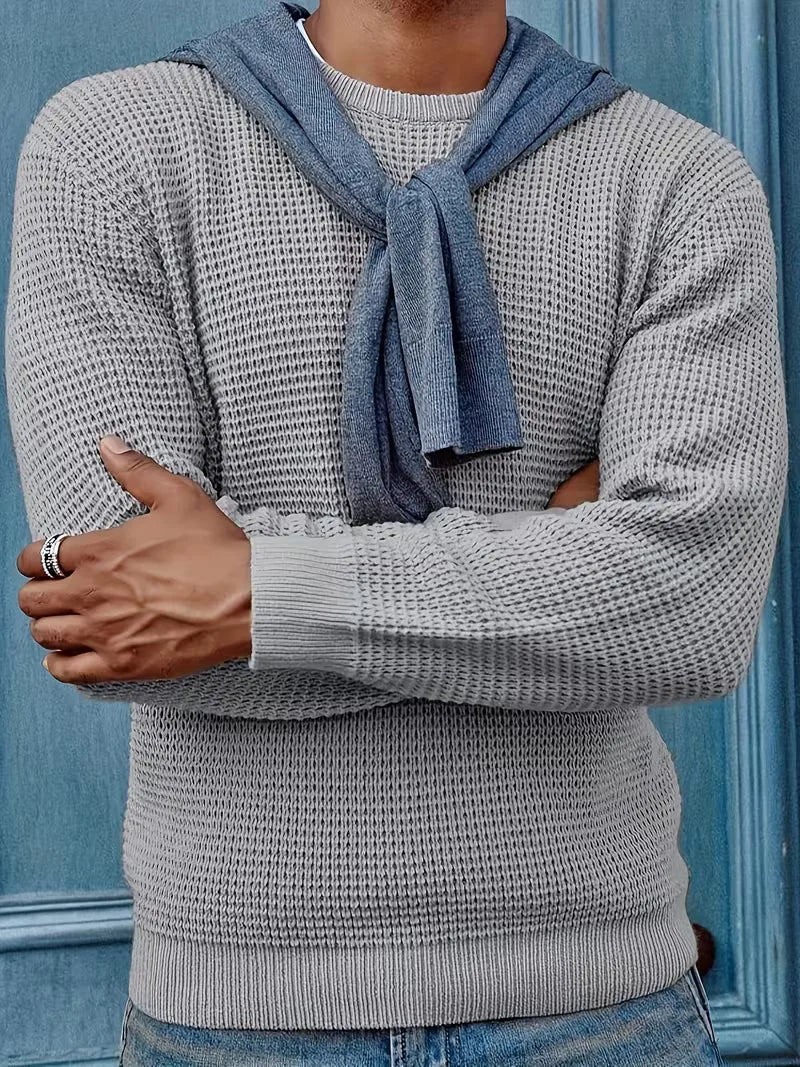 Sweater with Round Neck and Long Sleeves