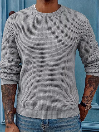 Sweater with Round Neck and Long Sleeves
