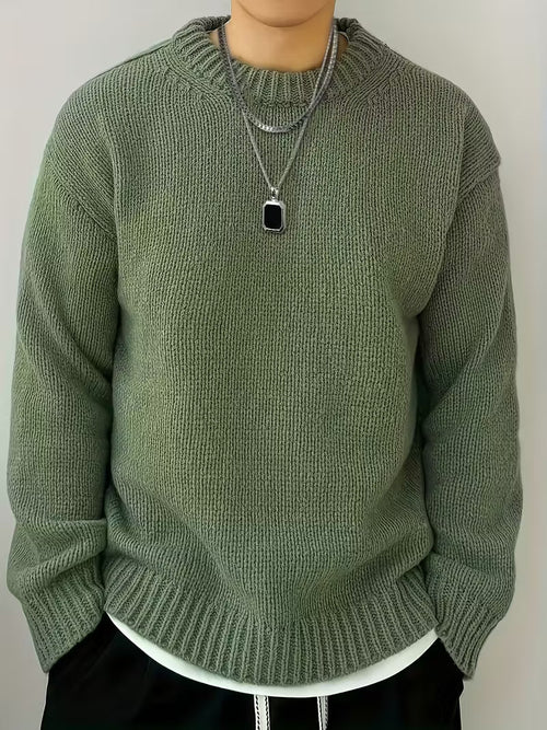 Round Neck Ribbed Sweater