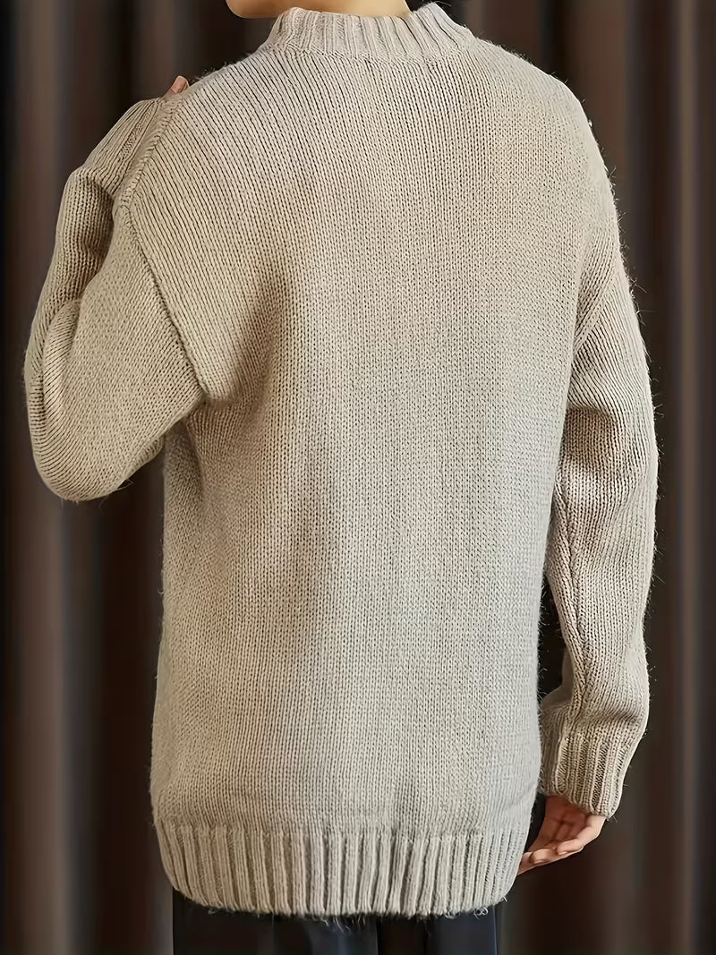 Round Neck Ribbed Sweater
