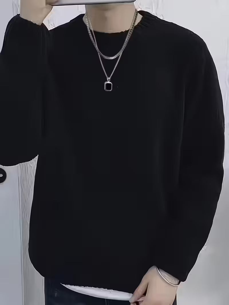 Round Neck Ribbed Sweater