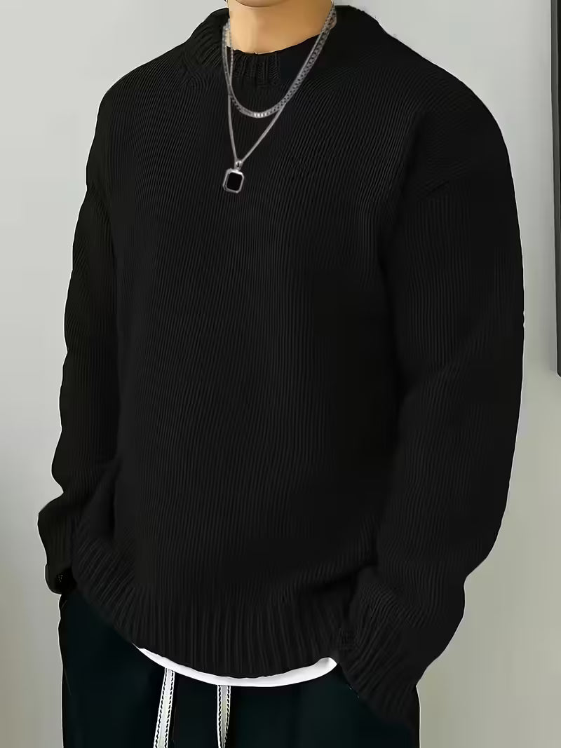 Round Neck Ribbed Sweater