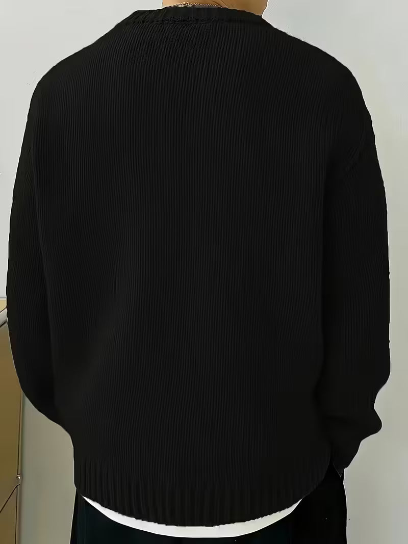 Round Neck Ribbed Sweater
