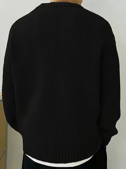 Round Neck Ribbed Sweater
