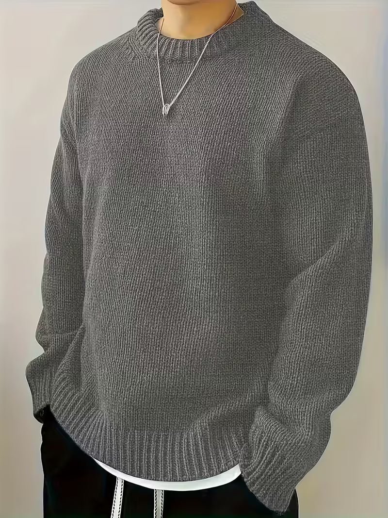 Round Neck Ribbed Sweater