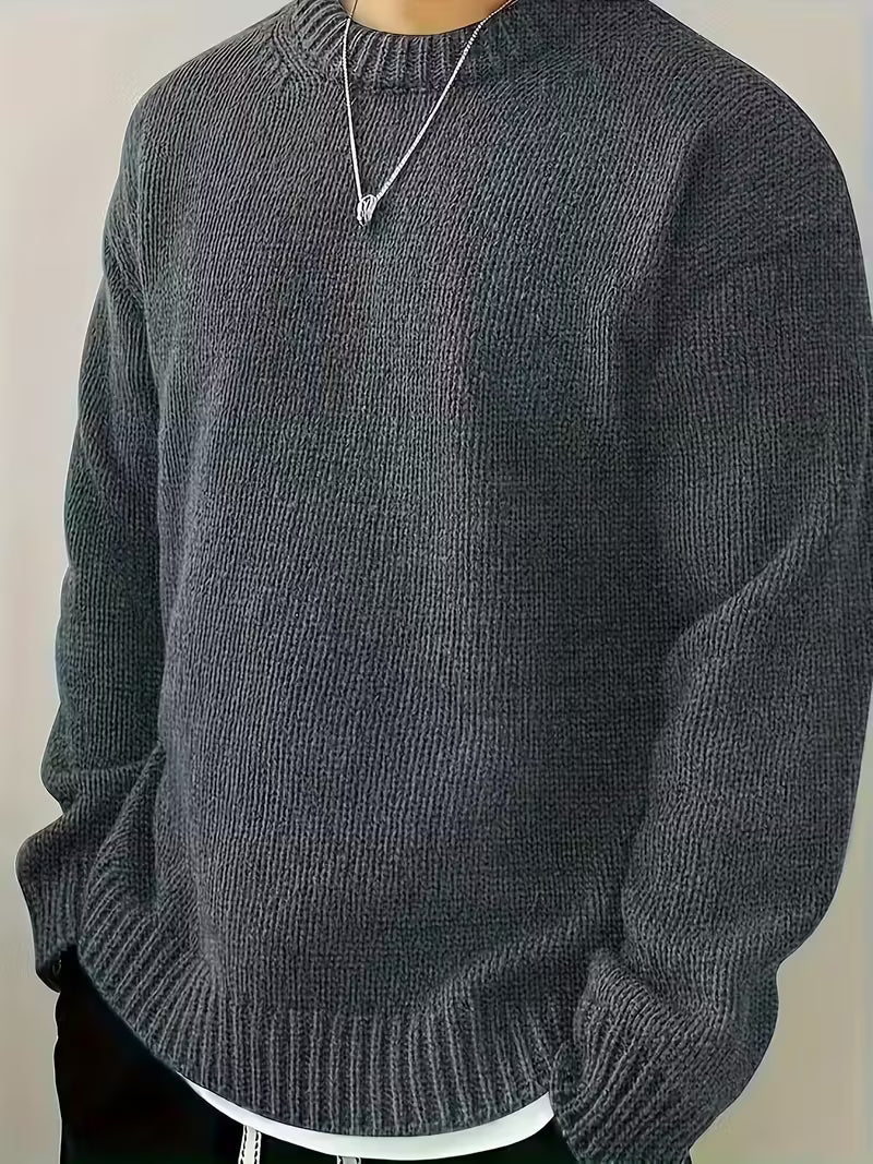 Round Neck Ribbed Sweater
