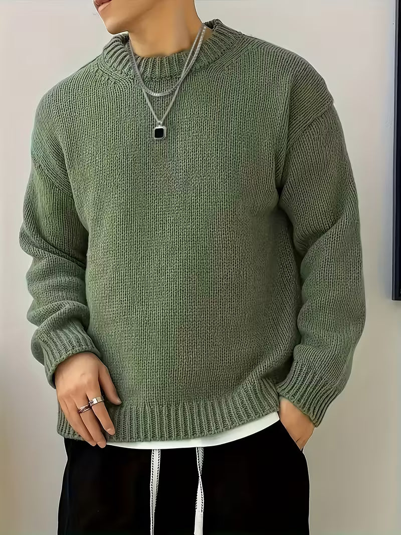 Round Neck Ribbed Sweater