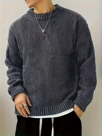 Round Neck Ribbed Sweater