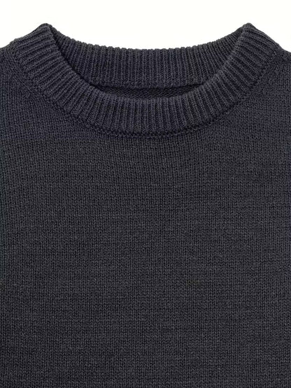Round Neck Ribbed Sweater