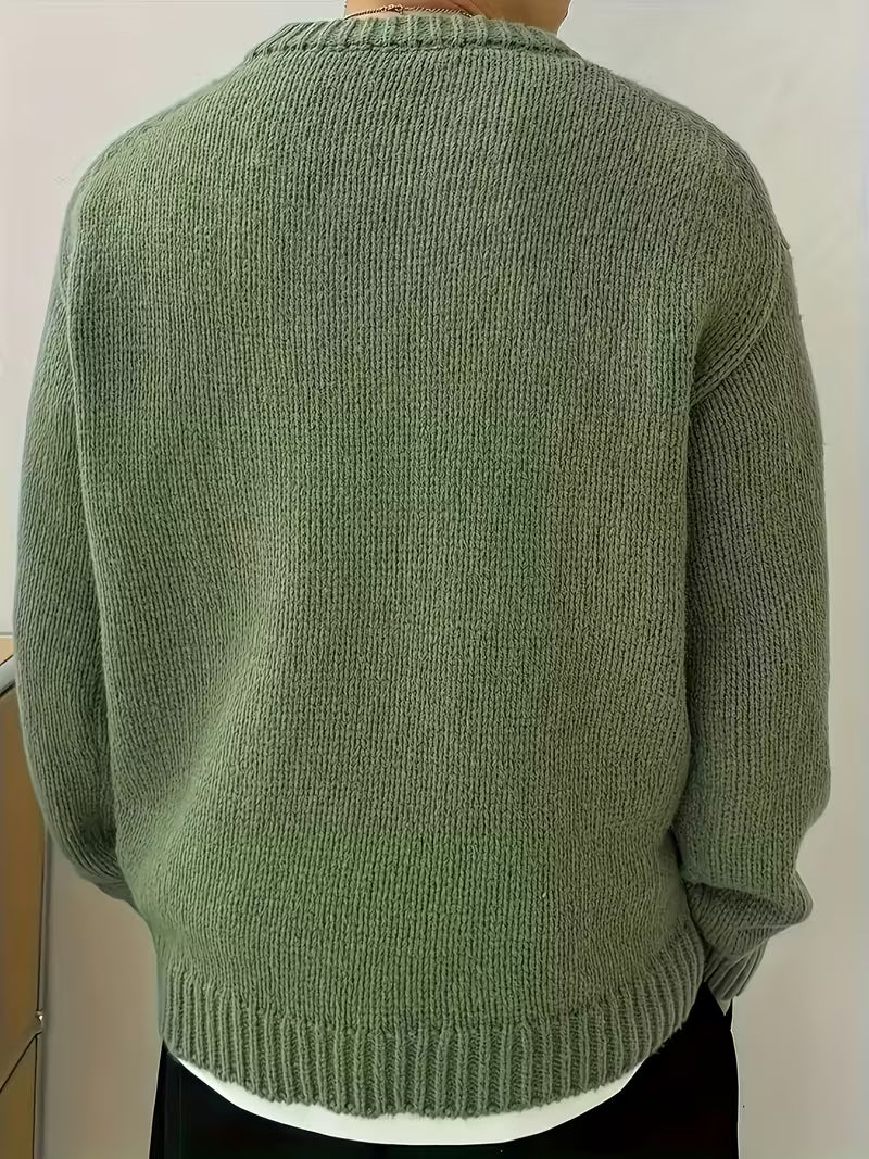 Round Neck Ribbed Sweater