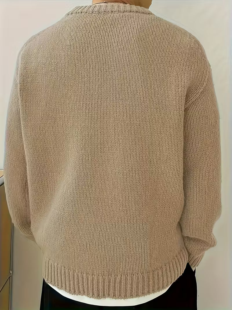 Round Neck Ribbed Sweater