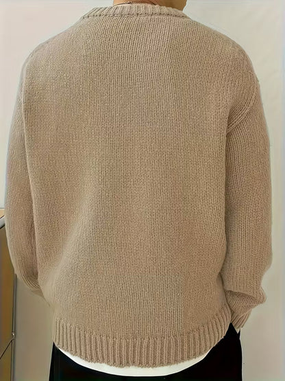 Round Neck Ribbed Sweater