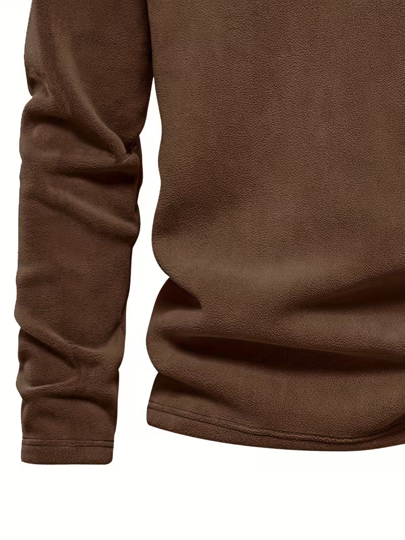 Sweater with Stand-Up Collar and Half-Zip