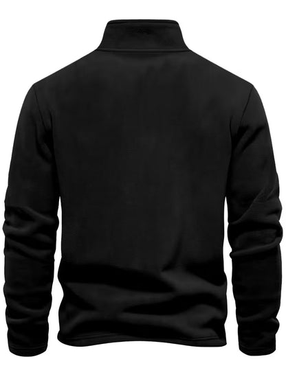 Sweater with Stand-Up Collar and Half-Zip