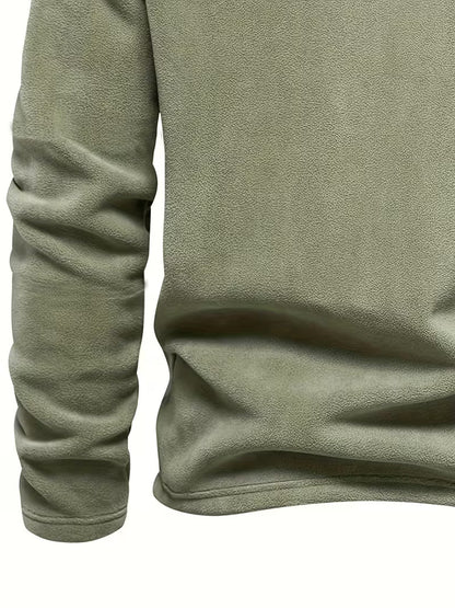 Sweater with Stand-Up Collar and Half-Zip
