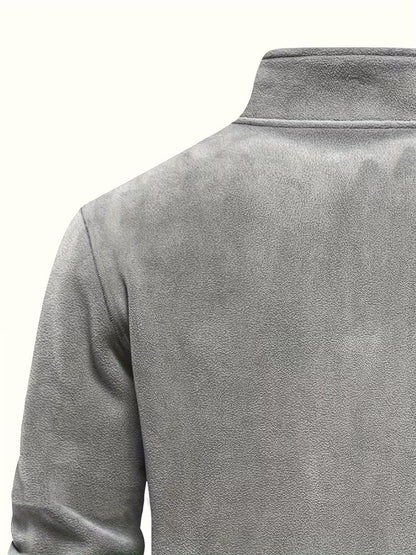Sweater with Stand-Up Collar and Half-Zip