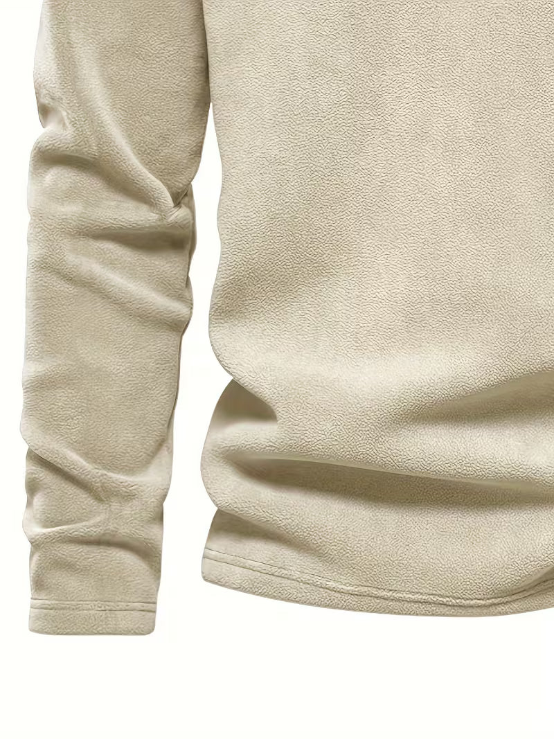 Sweater with Stand-Up Collar and Half-Zip