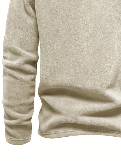 Sweater with Stand-Up Collar and Half-Zip