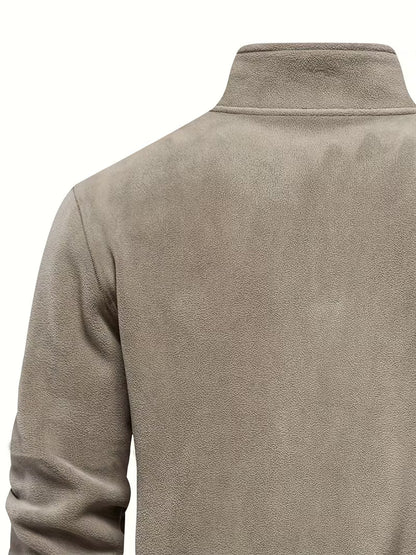 Sweater with Stand-Up Collar and Half-Zip
