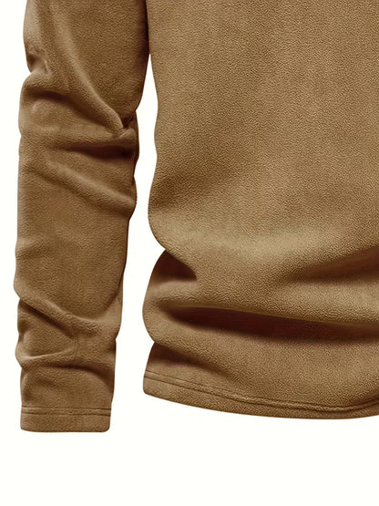 Sweater with Stand-Up Collar and Half-Zip