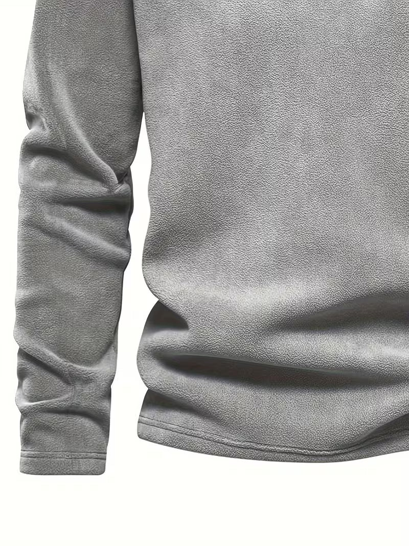 Sweater with Stand-Up Collar and Half-Zip