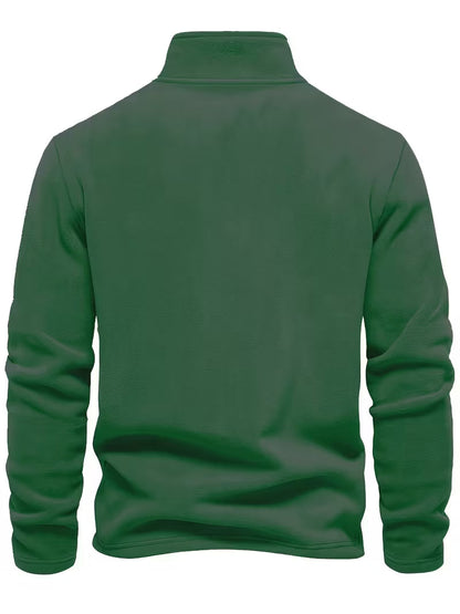 Sweater with Stand-Up Collar and Half-Zip