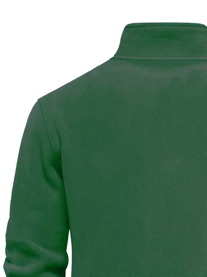Sweater with Stand-Up Collar and Half-Zip
