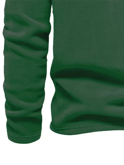 Sweater with Stand-Up Collar and Half-Zip