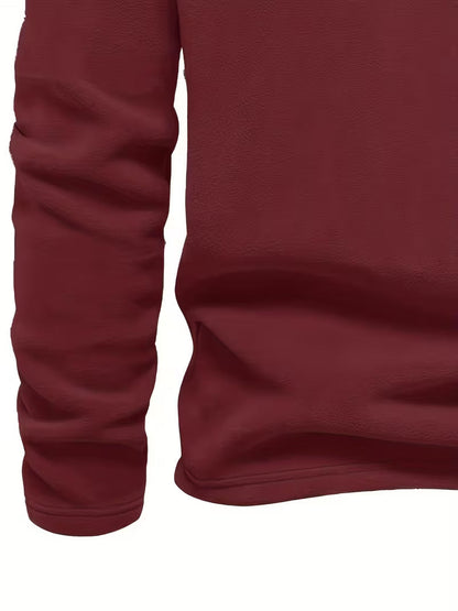 Sweater with Stand-Up Collar and Half-Zip