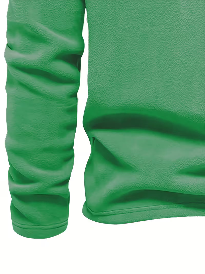 Sweater with Stand-Up Collar and Half-Zip