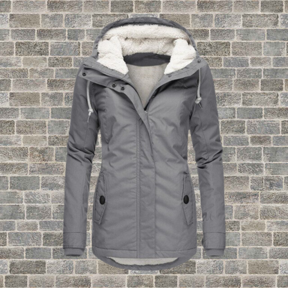 Winter coat with hood and fleece lining