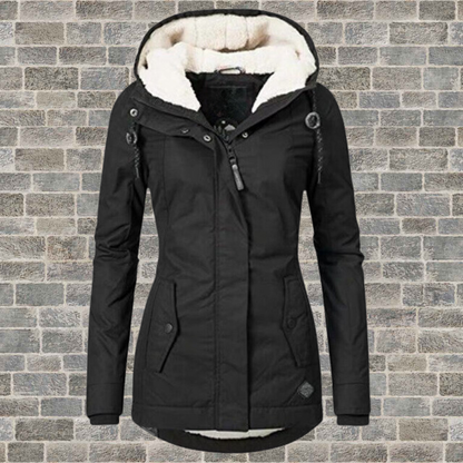 Winter coat with hood and fleece lining