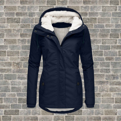 Winter coat with hood and fleece lining
