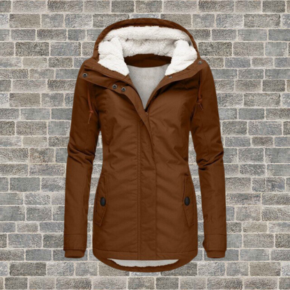 Winter coat with hood and fleece lining