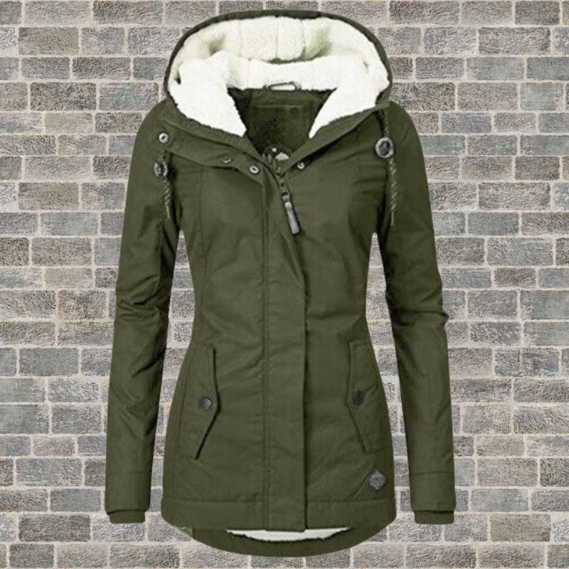 Winter coat with hood and fleece lining