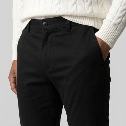 Black Chinos with Regular Fit and Straight Legs