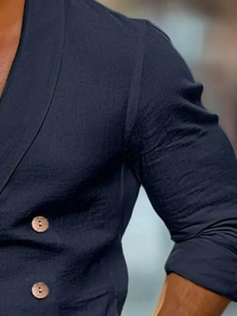 Slim fit blazer with wooden buttons