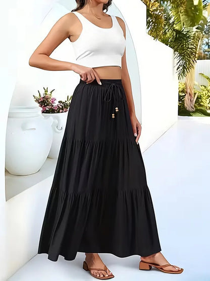 A-line skirt with high waist