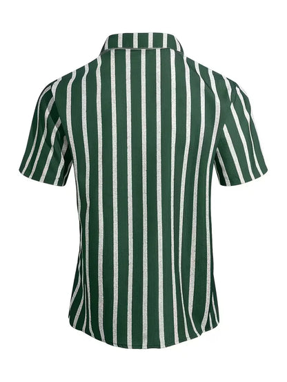 Short Sleeve Shirt with Vertical Stripes