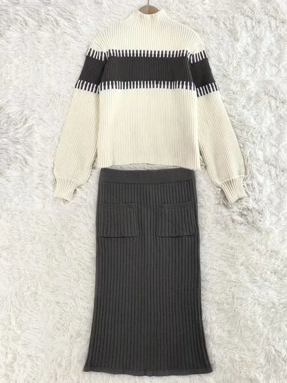 Two-Piece Set with Ribbed Texture