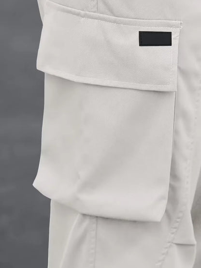 Cargo trousers with elastic waistband