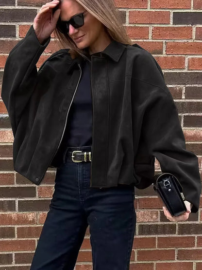 Bomber jacket with oversized fit