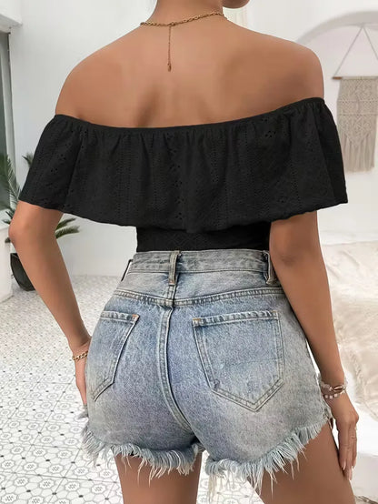 Off-Shoulder Ruffle Bodysuit